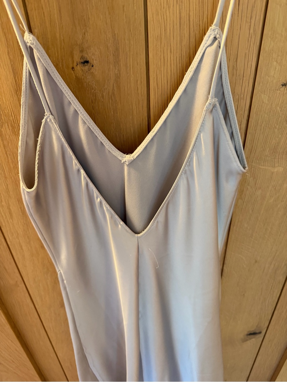 Zara Silver Satin Maxi Slip Dress - Picture 3 of 8
